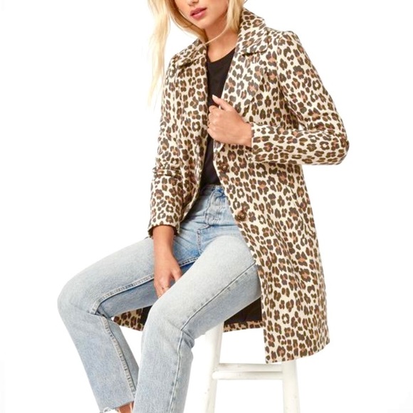 With TAGs Animal Print Single Breasted COAT Jacket - Picture 4 of 5